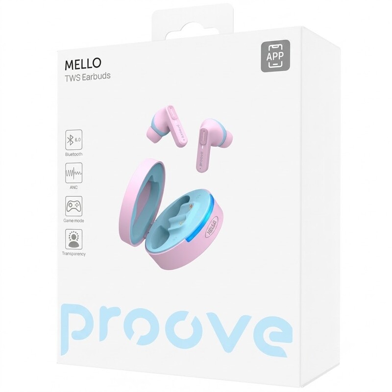 Bluetooth-гарнітура Proove Mello TWS with ANC (APP) Cotton Candy (TWML0001AP24)