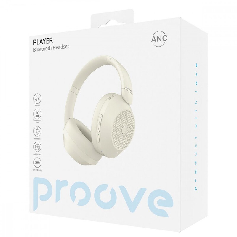 Bluetooth-гарнітура Proove Player with ANC Beige (HPPY00010007)
