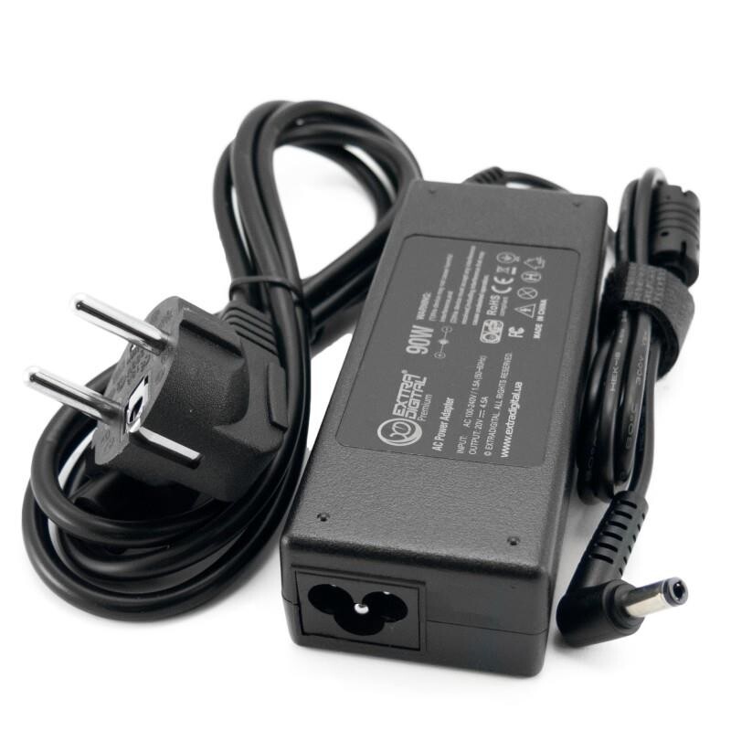 Блок живлення Extradigital для ноутбука Lenovo 20V 4.5A 90W 5.5х2.5мм + каб. живл. (PSL3868)