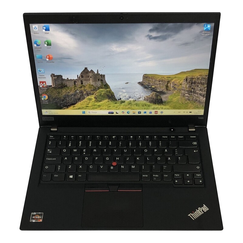 Ноутбук Lenovo ThinkPad T495 / 14" FullHD IPS / AMD Ryzen 3 PRO 3300U / 8GB / 256GB SSD / Win11Pro / сканер відбитка - Б/в