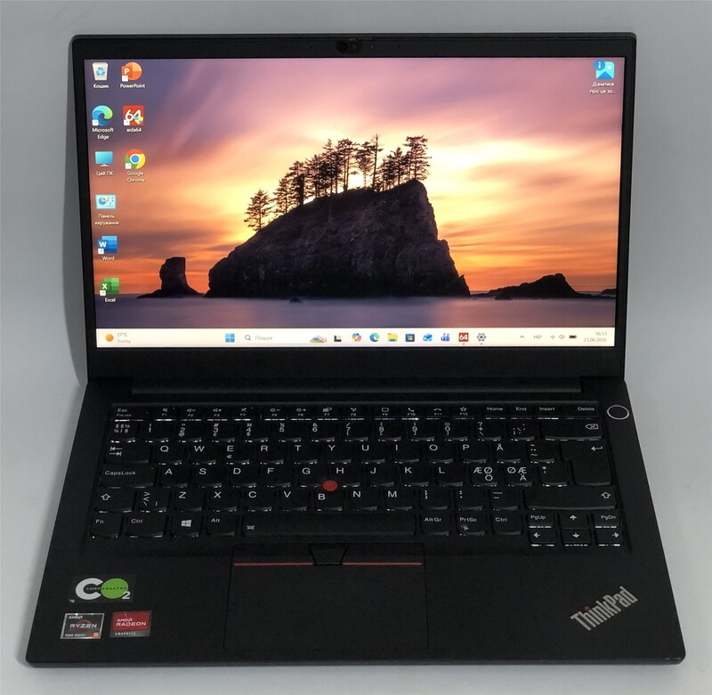 Ноутбук Lenovo ThinkPad E14 G3 / 14" FullHD IPS / AMD Ryzen 5 5500U / 8GB / 256GB SSD / Win11Pro / Backlight / сканер відбитка - Б/в