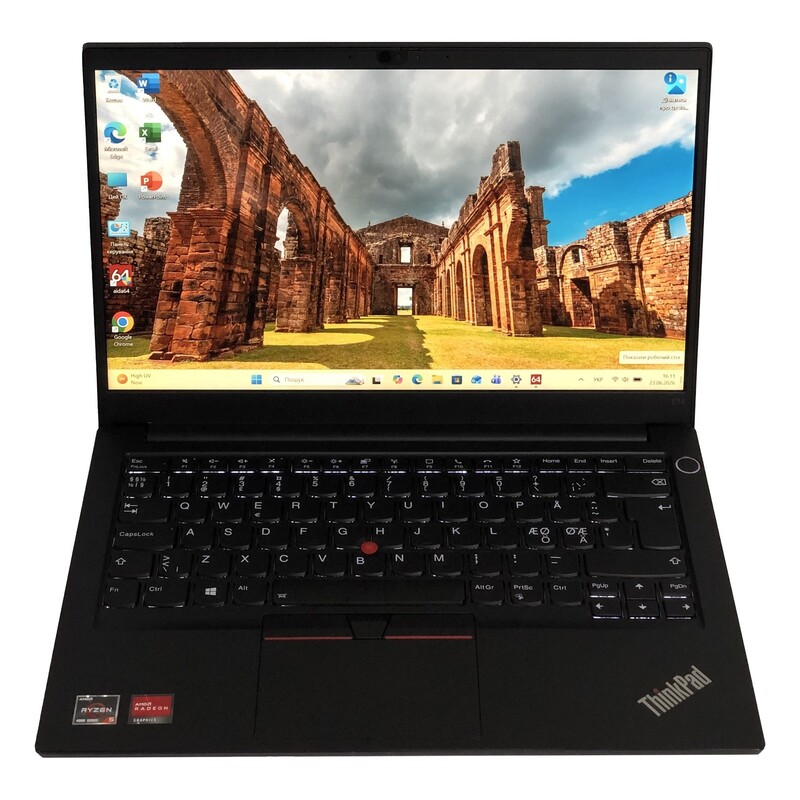Ноутбук Lenovo ThinkPad E14 G2 / 14" FullHD IPS / AMD Ryzen 5 4500U / 8GB / 256GB SSD / Win11Pro / Backlight / сканер відбитка - Б/в