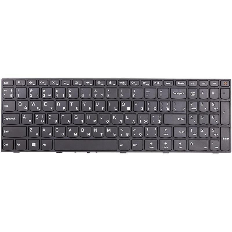 Клавиатура PowerPlant для ноутбука Lenovo Ideapad 110-15Isk черный, черный фрейм (KB313075)