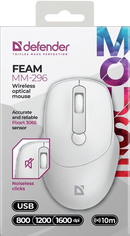 Миша бездротова Defender Feam MM-296 White (52297)