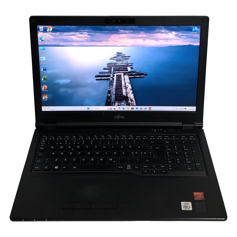 Ноутбук Fujitsu Lifebook E5510 / 15.6" FullHD IPS / i5-10210U / 8GB / 256GB SSD / 4G/LTE / Win11Pro / Backlight / сканер відбитка - Б/в