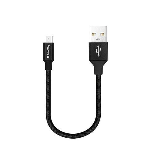Фото - Кабель ColorWay   USB - micro USB , 2.4 А, 0.25 м, Black (CW-CBUM048-BK (M/M)