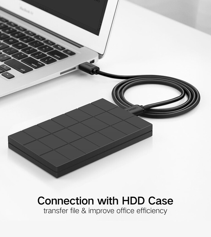 Кабель Ugreen US102 USB - USB (AM/AM), 0.5 м, Black (10308)