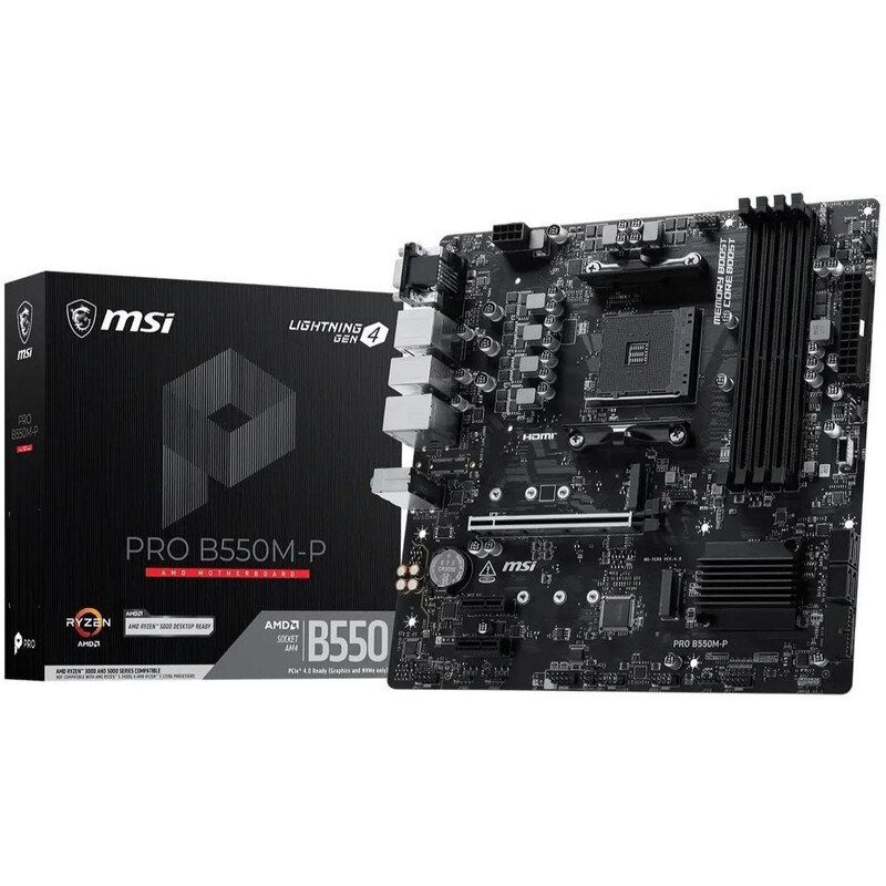 Материнська плата MSI Pro B550M-P Socket AM4