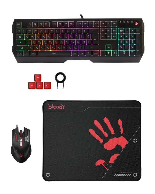 Комплект (клавиатура, мышь, коврик) A4Tech B1700 Black