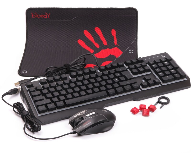 Комплект (клавиатура, мышь, коврик) A4Tech B1700 Black