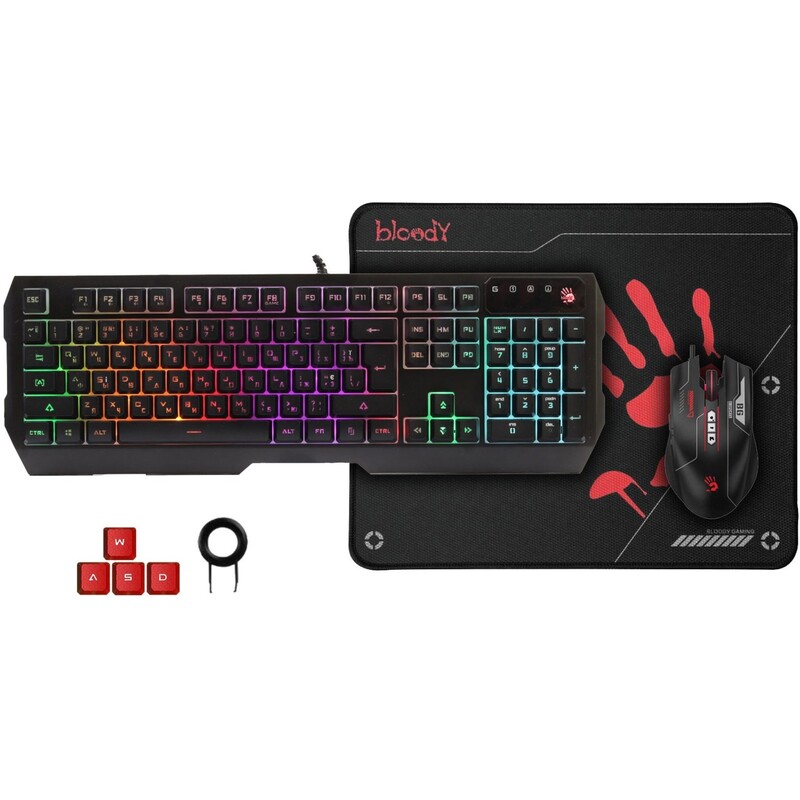 Комплект (клавиатура, мышь, коврик) A4Tech B1700 Black