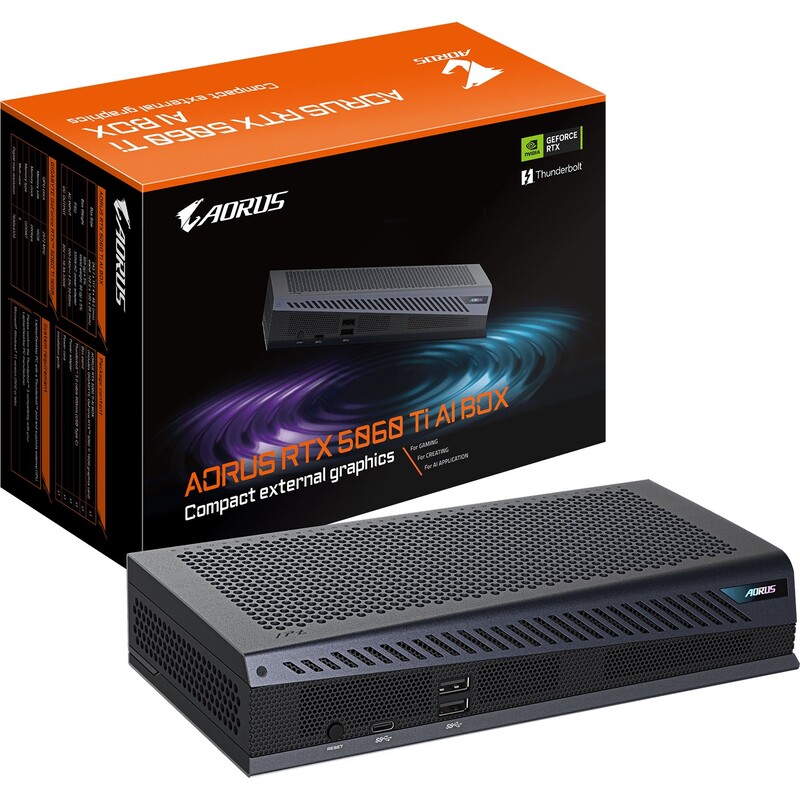Видеокарта GF RTX 5060 Ti 16GB GDDR7 Aorus AI Box Gigabyte (GV-N506TIXEB-16GD)