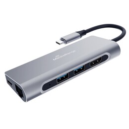 Концентратор USB Type-C MediaRange 7-in-1 Silver (MRCS510)