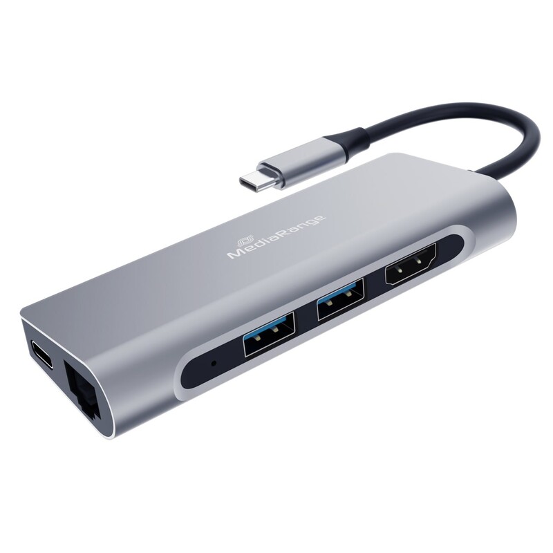 Концентратор USB Type-C MediaRange 7-in-1 Silver (MRCS510)