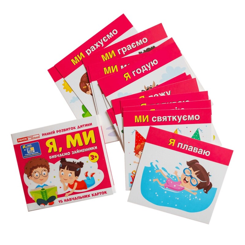 Учебные карточки. Изучаем местоимения: я, мы