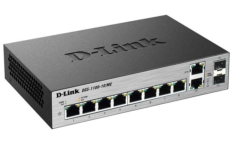 Комутатор D-Link DGS-1100-10/ME (8*1Гбит, 2хSFP, easysmart)