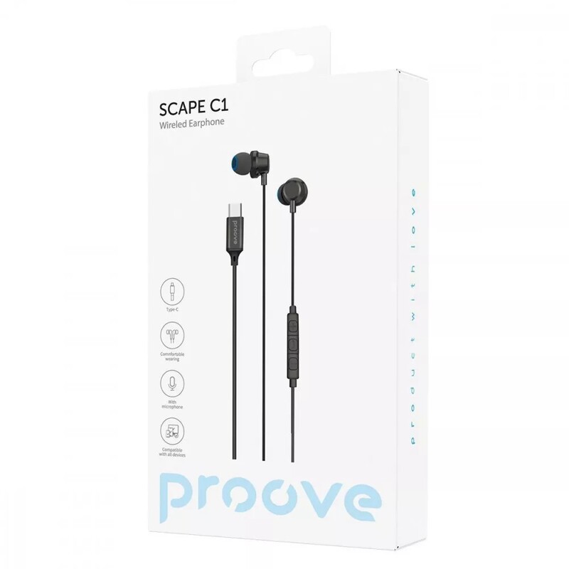 Гарнітура Proove Scape C1 Type-C Black (WESC10000201)