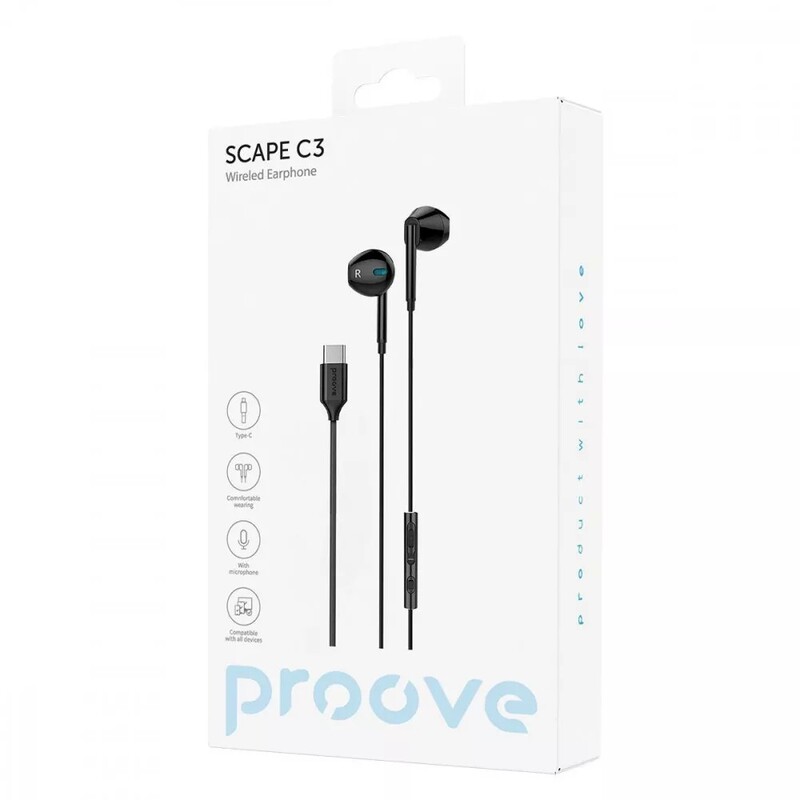 Гарнитура Proove Scape C3 Type-C Black (WESC00002001)