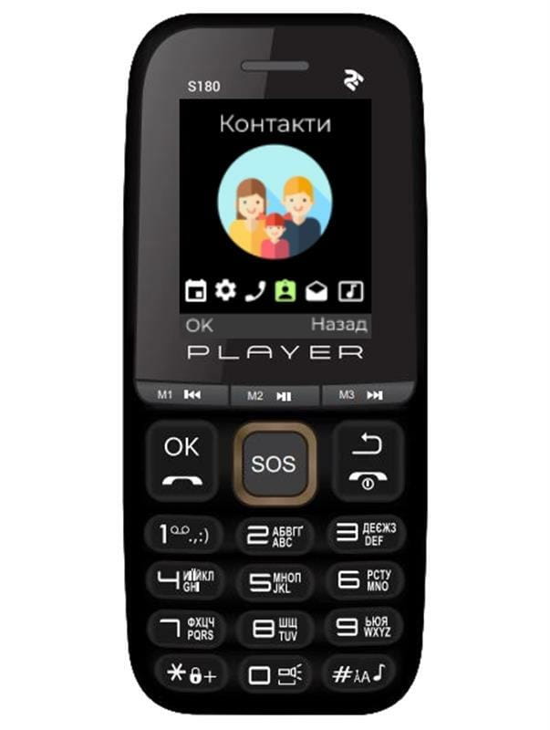 Мобильный телефон 2E S180 2021 Dual Sim без ЗУ Black&Gold (688130243384)