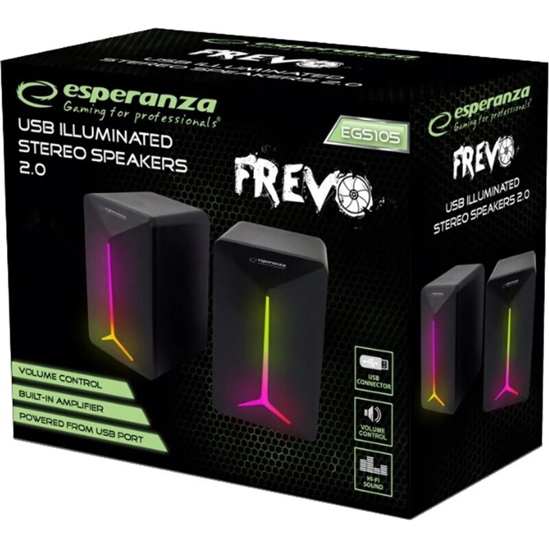Акустична система Esperanza USB 2.0 Led Rainbow Frevo Black (EGS105)