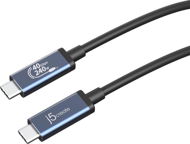 Адаптер J5create USB-C/USB-C (M/M), 0.8 м, Black (JUC29L08-N)