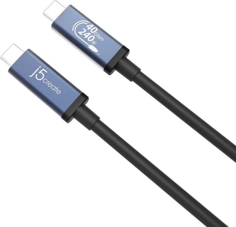 Адаптер J5create USB-C/USB-C (M/M), 0.8 м, Black (JUC29L08-N)