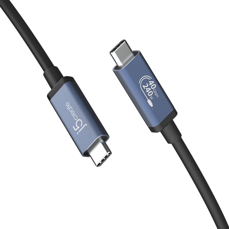 Адаптер J5create USB-C/USB-C (M/M), 0.8 м, Black (JUC29L08-N)