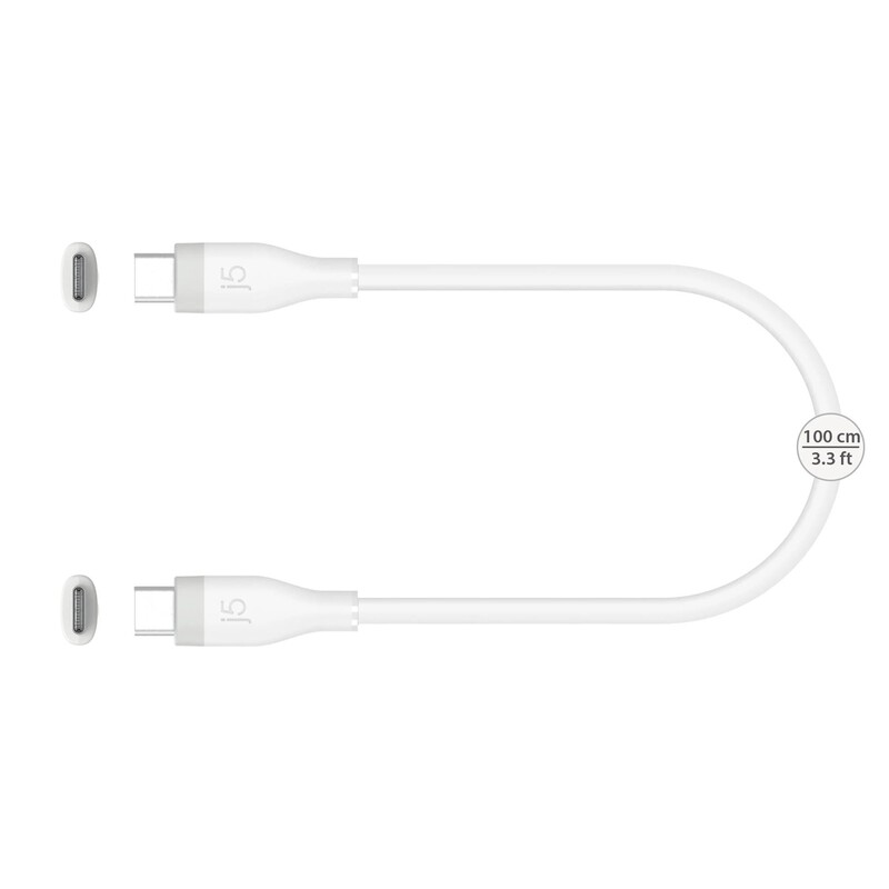 Адаптер J5create USB-C/USB-C (M/M), 1 м, White (JUCX17W-N)