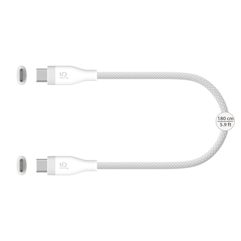 Адаптер J5create USB-C/USB-C (M/M), 1.8 м, White (JUCX18L18W-N)