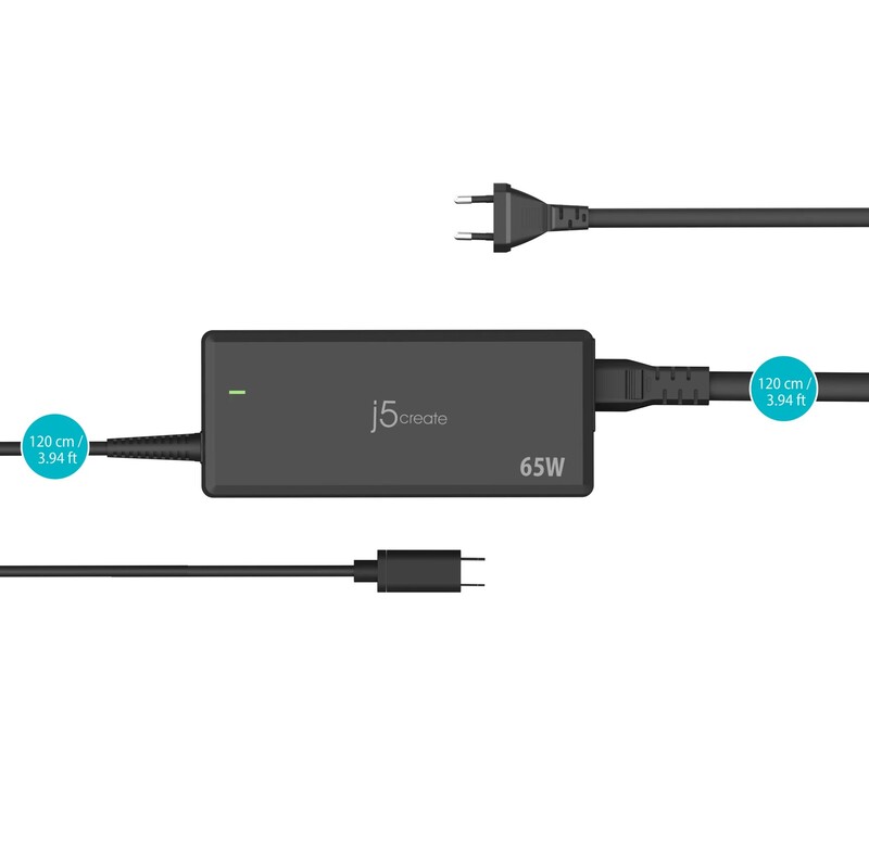 Мережевий зарядний пристрій J5create 65W Black (JUP1265-EN)