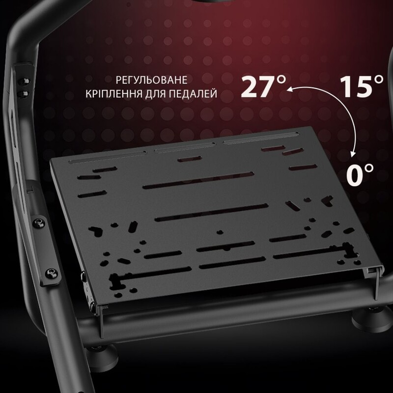 Крісло-кокпіт із кріпленням для керма, монітора, педалей та коробки передач AGN AGN03-BS-KP02 Black/Red