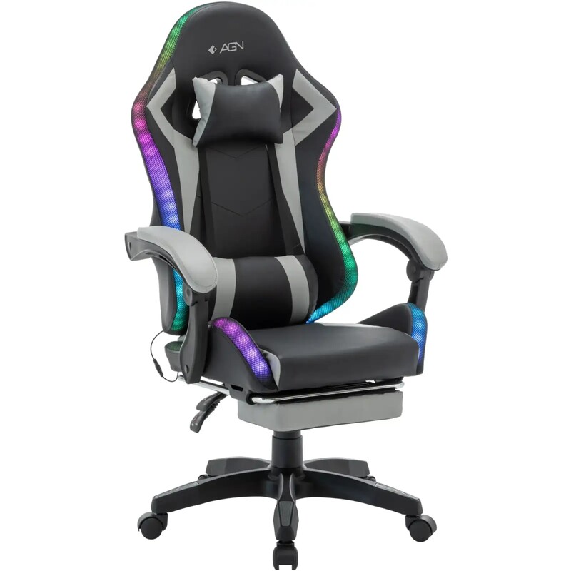 Крісло для геймерів AGN AGN09-25 підсвітка RGB Black/Grey