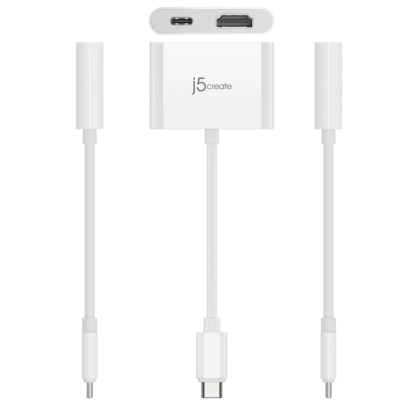 Адаптер J5create USB-C - USB-C/HDMI (M/F), White (JCA152-N)
