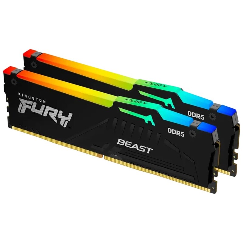 Модуль памяти DDR5 2х64GB/5600 Kingston FURY Beast RGB Black (KF556C36BBEAK2-128)