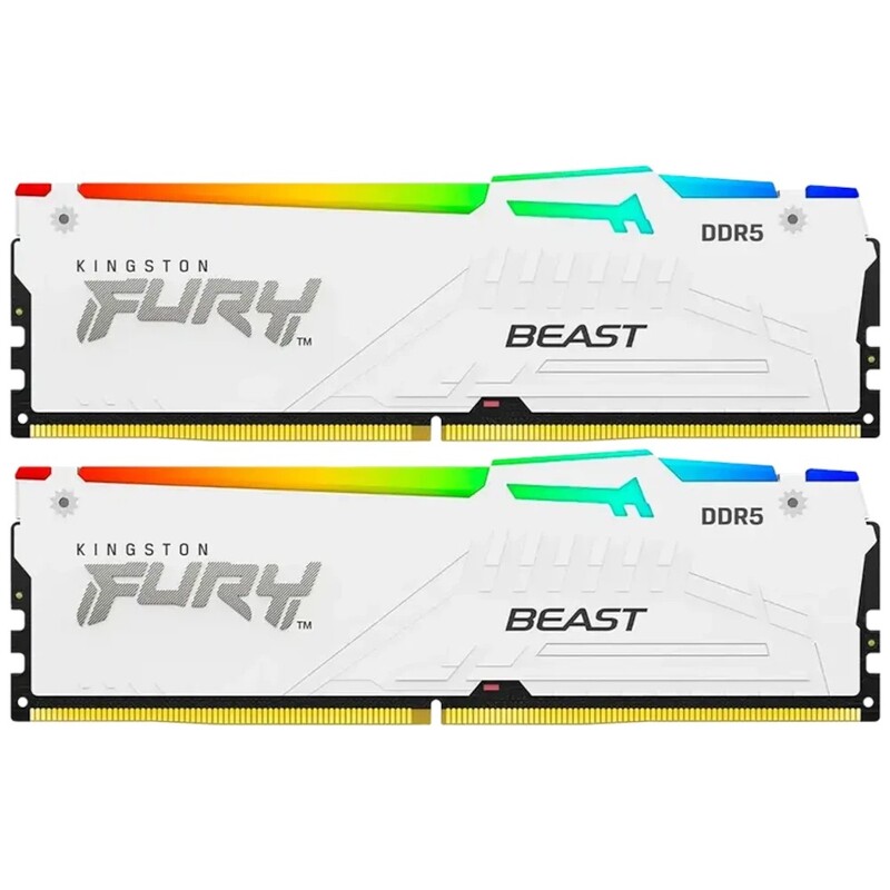 Модуль памяти DDR5 2x16GB/6400 Kingston FURY Beast RGB White EXPO (KF564C32BWEAK2-32)