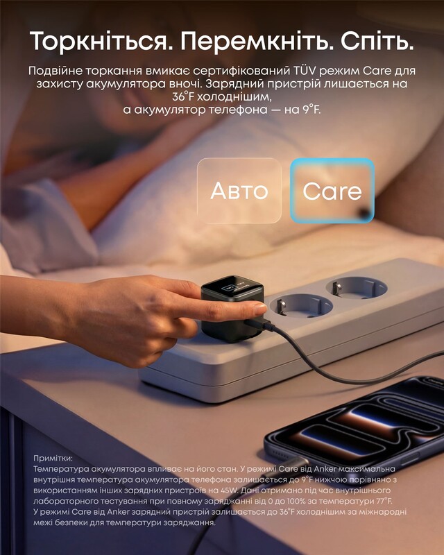 Мережевий зарядний пристрій Anker Nano Charger 45W USB-C Smart Display Orange (A121DGO1)