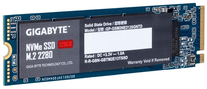 Накопитель SSD  128GB Gigabyte M.2 PCIe NVMe 3.0 x4 NAND TLC (GP-GSM2NE3128GNTD)
