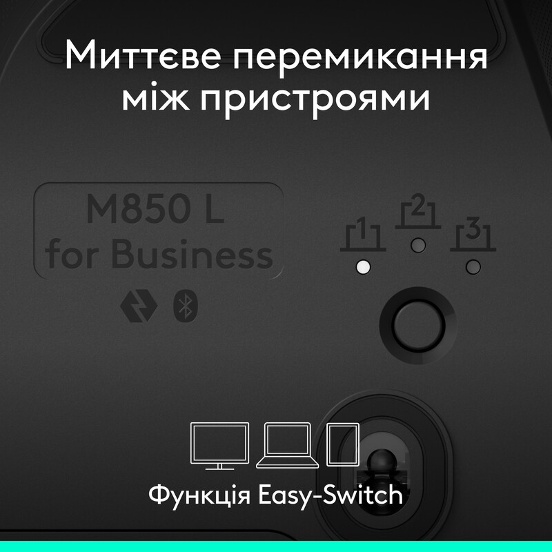 Мышь беспроводная Logitech Signature Comfort Plus M850 L for Business Graphite (910-007704)