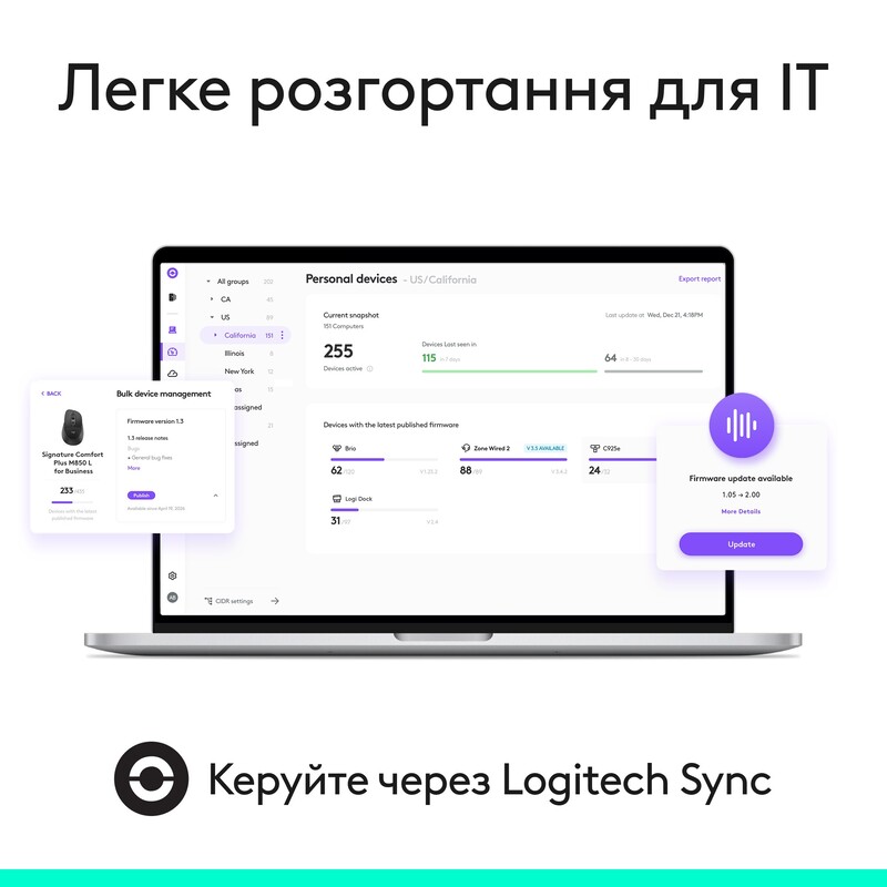 Мышь беспроводная Logitech Signature Comfort Plus M850 L for Business Graphite (910-007704)