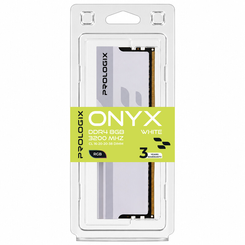 Модуль пам`ятi DDR4 8GB/3200 Prologix Onyx White RGB (PRO8GB3200YWR4)