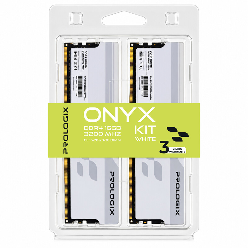 Модуль пам`ятi DDR4 2x8GB/3200 Prologix Onyx White (PRO16GB3200YW4K)