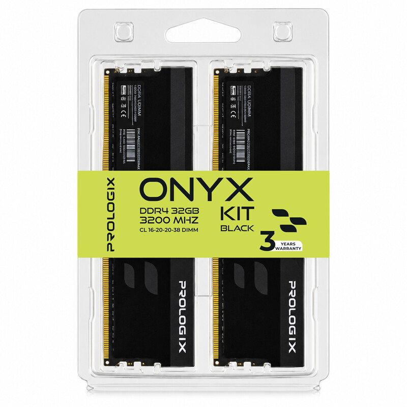 Модуль памяти DDR4 2x16GB/3200 Prologix Onyx Black (PRO32GB3200YB4K)