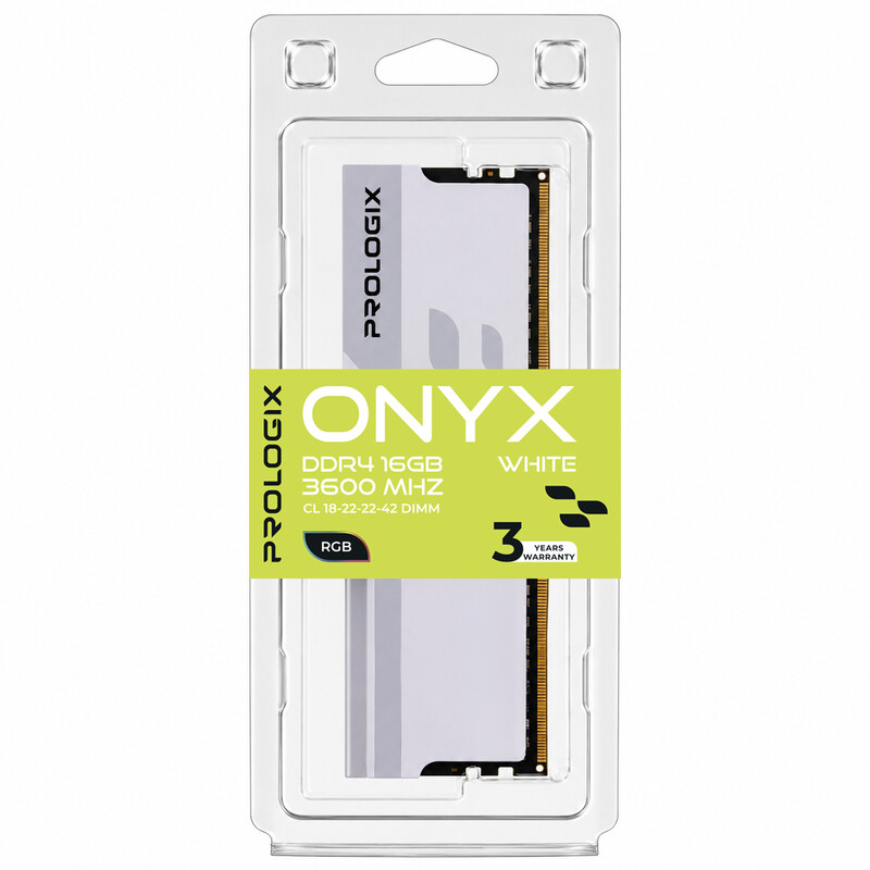 Модуль пам`ятi DDR4 16GB/3600 Prologix Onyx White RGB (PRO16GB3600YWR4)