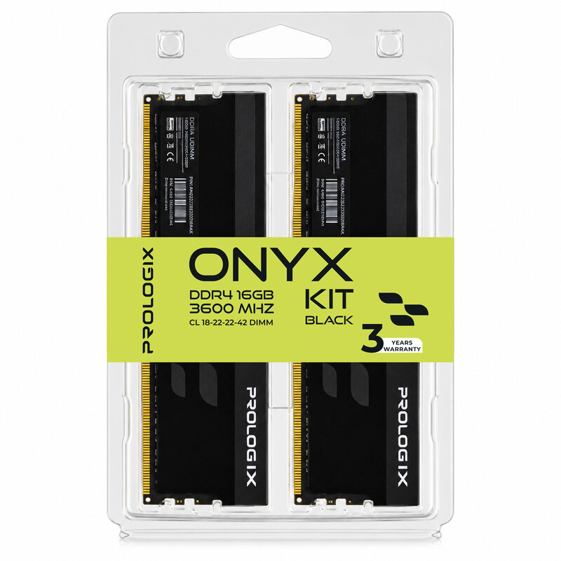 Модуль памяти DDR4 2x8GB/3600 Prologix Onyx Black (PRO16GB3600YB4K)