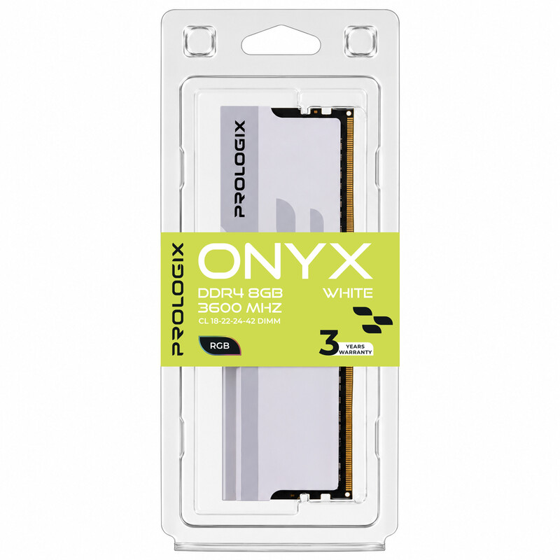 Модуль памяти DDR4 8GB/3600 Prologix Onyx White RGB (PRO8GB3600YWR4)
