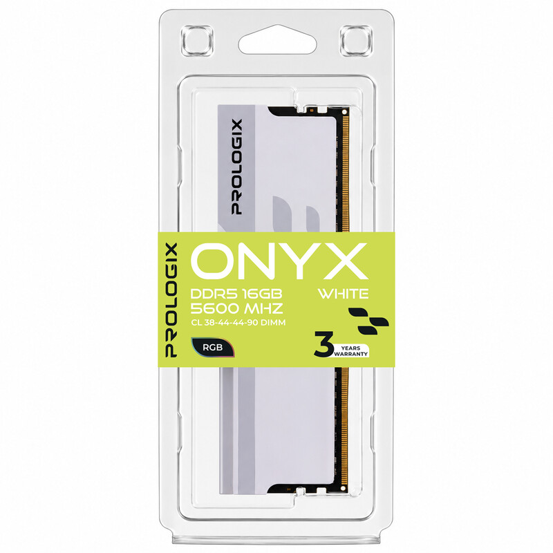 Модуль пам`ятi DDR5 16GB/5600 Prologix Onyx White RGB (PRO16GB5600YWR5)