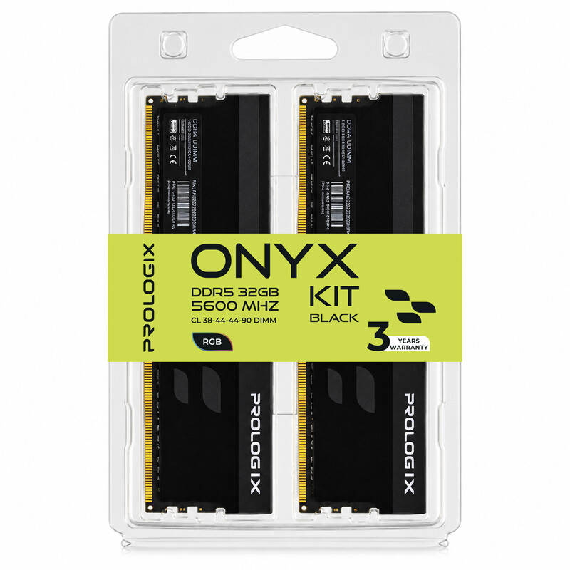 Модуль пам`ятi DDR5 2x16GB/5600 Prologix Onyx Black RGB (PRO32GB5600YBR5K)