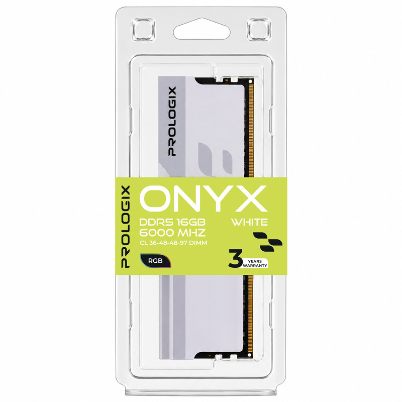 Модуль пам`ятi DDR5 16GB/6000 Prologix Onyx White RGB (PRO16GB6000YWR5)