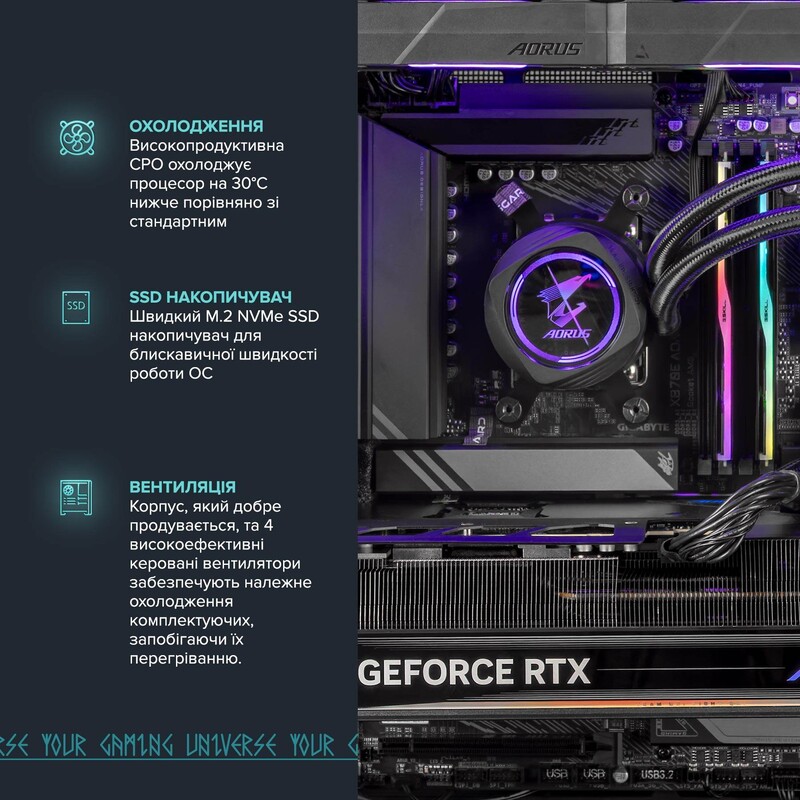 Комп`ютер для стримінгу ASGARD STREAM RTX 5060 Ti 16GB / Ryzen 7 7800X3D / DDR5 32GB / SSD 1TB (ASG-S-5060T16-7784)