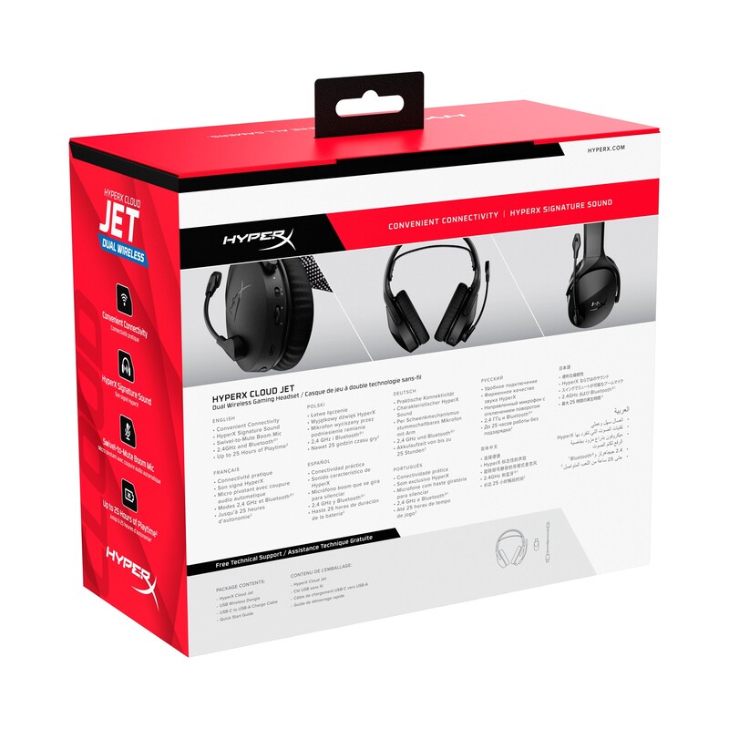 Bluetooth-гарнитура HyperX Cloud Jet Wireless Black (AJ0T1AA)